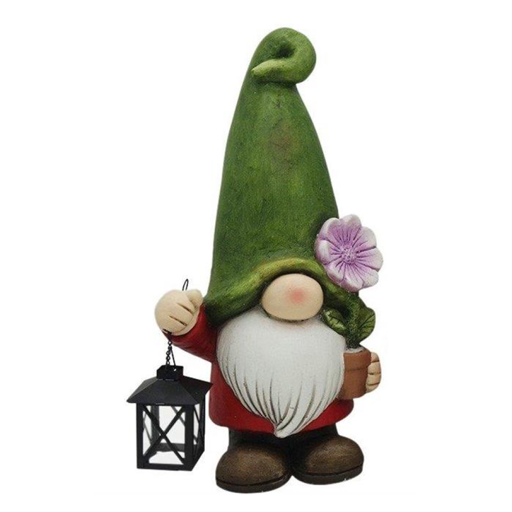 Wichtel mit Laterne und Blume (46cm)